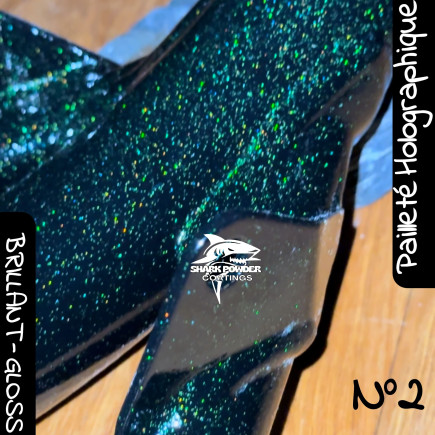 Polyester Powder Coatings Green Glitter Holographic Gloss Varnish N°02