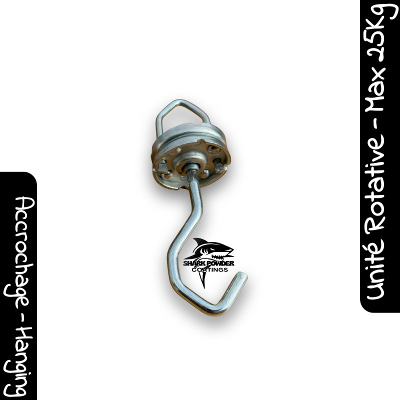 Unité rotative d’accrochage 360° pour thermolaquage charge maximale 25 kg | Shark Powder Coatings