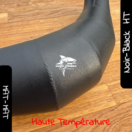 High-Temperature Matte Black Polyester Powder Coating with a finely textured finish