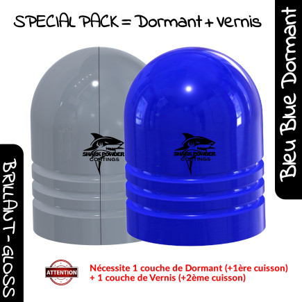 SPECIAL PACK – Dormant Blue Polyester Powder + Clear Coat | Shark Powder Coatings