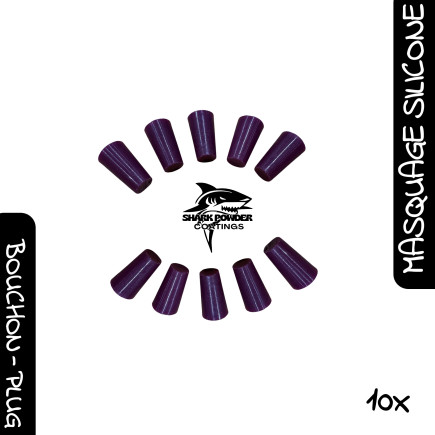 Set of 10 conical silicone plugs 300 °C 25 mm Ø10–15 mm | Powder Coating