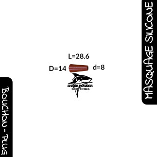 Lot de 10 bouchons coniques en silicone haute température 300 °C 28,6 mm Ø 8–14 mm | Shark Powder Coatings | Thermolaquage