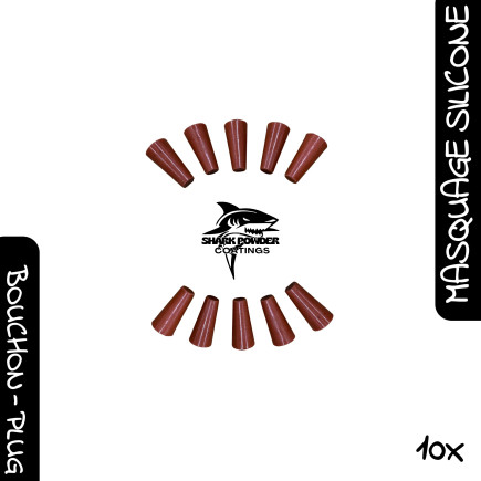 Set of 10 conical silicone plugs 300 °C 25 mm Ø10–15 mm | Powder Coating