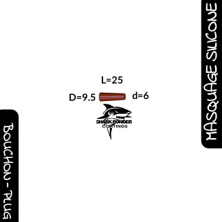 Lot de 10 bouchons coniques en silicone haute température 300 °C 25 mm Ø 6–9,5 mm | Shark Powder Coatings | Thermolaquage