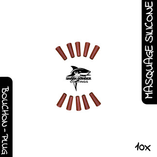 Set of 10 high-temperature conical silicone plugs 300 °C 25 mm Ø 6–9.5 mm | Shark Powder Coatings | Powder Coating