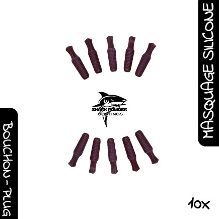 Set of 10 M10 silicone screw-in plugs 300 °C | Powder Coating