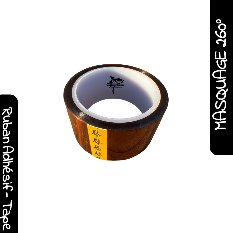 Amber polyimide masking tape 50mm high temperature | Shark Powder Coatings