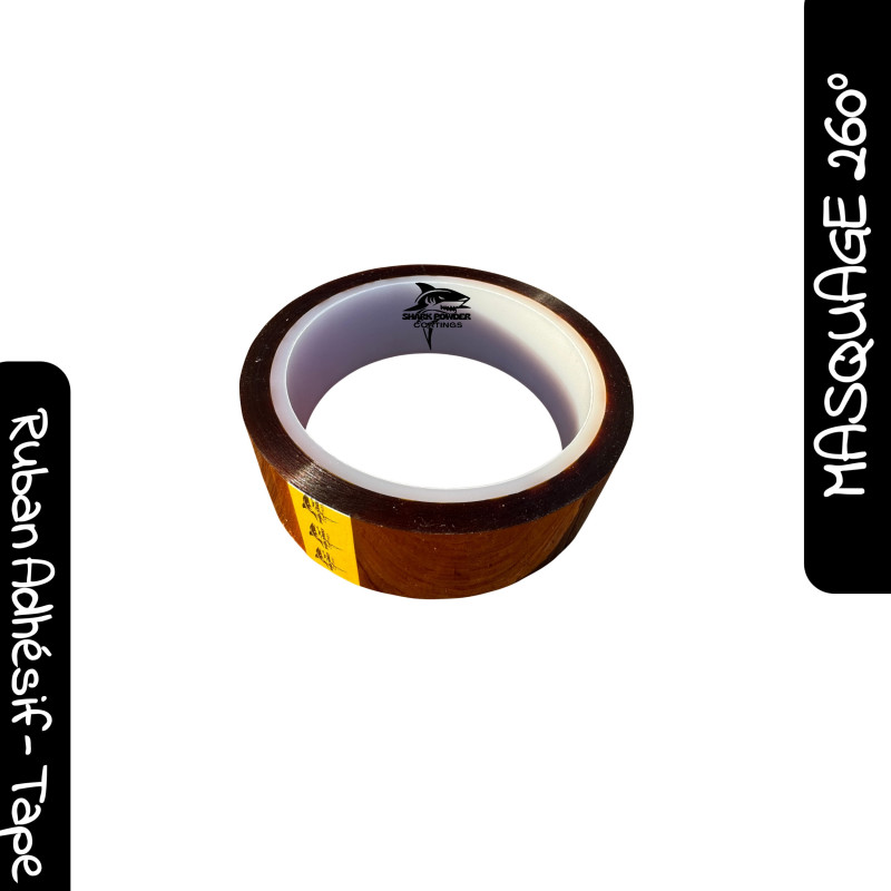 Ruban adhésif polyimide ambré 30mm haute température | Shark Powder Coatings