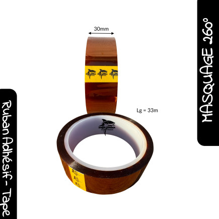 Ruban adhésif polyimide ambré 30mm haute température | Shark Powder Coatings