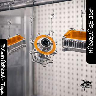 Ruban adhésif polyimide ambré 30 mm haute température | Shark Powder Coatings