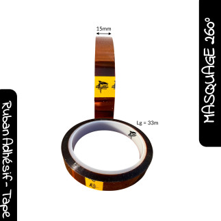 Amber polyimide masking tape 15mm high temperature | Shark Powder Coatings