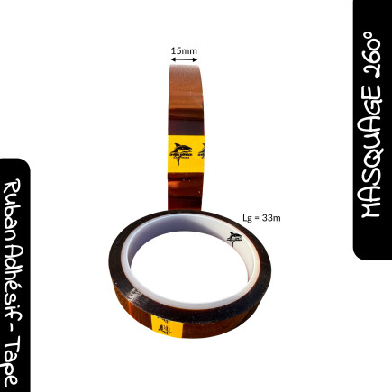 Amber polyimide masking tape 15mm high temperature | Shark Powder Coatings