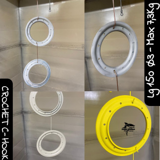 Pack of 20 powder coating hooks Ø3 mm S235 JR steel 150 mm load 7.3 kg | Shark Powder Coatings