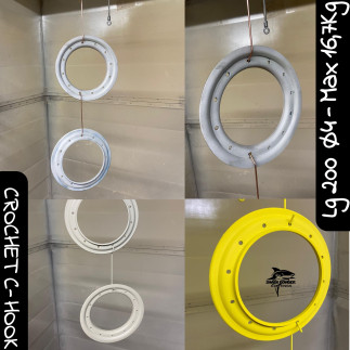 Pack of 20 powder coating hooks Ø4 mm S235 JR steel 200 mm | Shark Powder Coatings