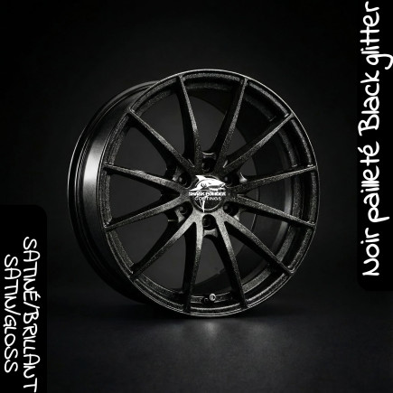 Poudre Thermolaquage Noir Pailleté Argent Brillant Satiné Haute Durabilité | Shark Powder Coatings