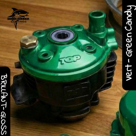 Poudre Thermolaquage Vert Émeraude Candy | Shark Powder Coatings