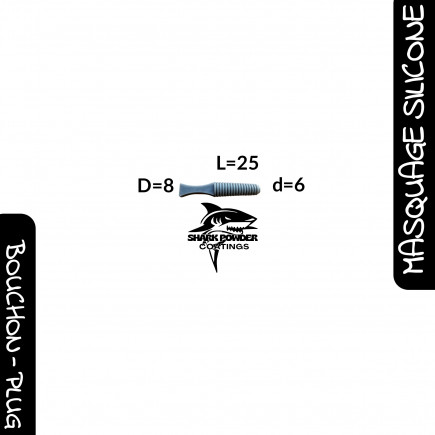 Set of 10 M8 high-temperature silicone screw-in plugs 300 °C | Shark Powder Coatings | Powder Coating