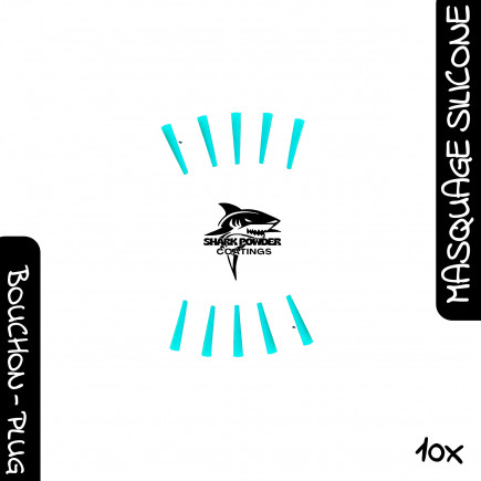 Lot de 10 bouchons coniques silicone 300 °C 25 mm Ø 1,6–3,2 mm | Thermolaquage