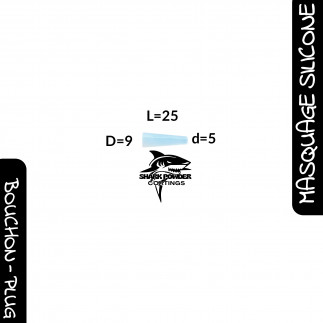 Lot de 10 bouchons coniques en silicone haute température 300 °C 25 mm Ø 5–9 mm | Shark Powder Coatings | Thermo